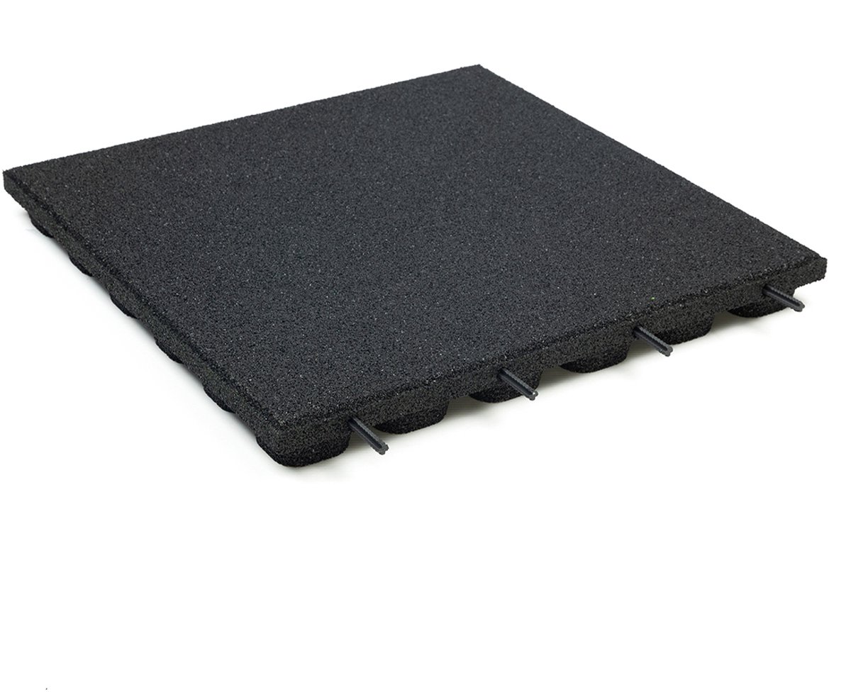 Rubbermagazijn - Rubberen tegels - Zwart - Dikte 4,8cm - 50x50cm - Rubbertegel met verbindingspennen - Speelplaatstegel - Prijs per stuk
