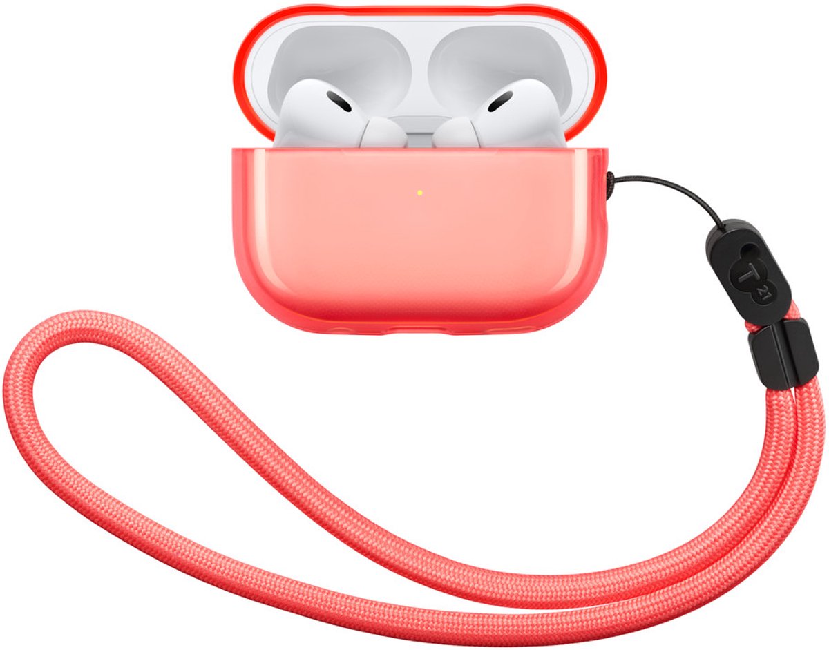 Tech21 transparant hoesje voor AirPods Pro 2 – Koraal