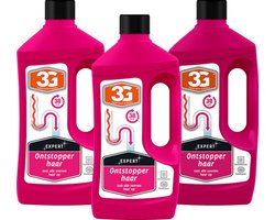 3x 3G Professioneel Expert Ontstopper haar - Haarontstopper - 1000 ml - Afvoer Ontstopper - Riool Ontstopper - Vloeibare Ontstopper - Badkamer - Doucheputje - 3-Pack