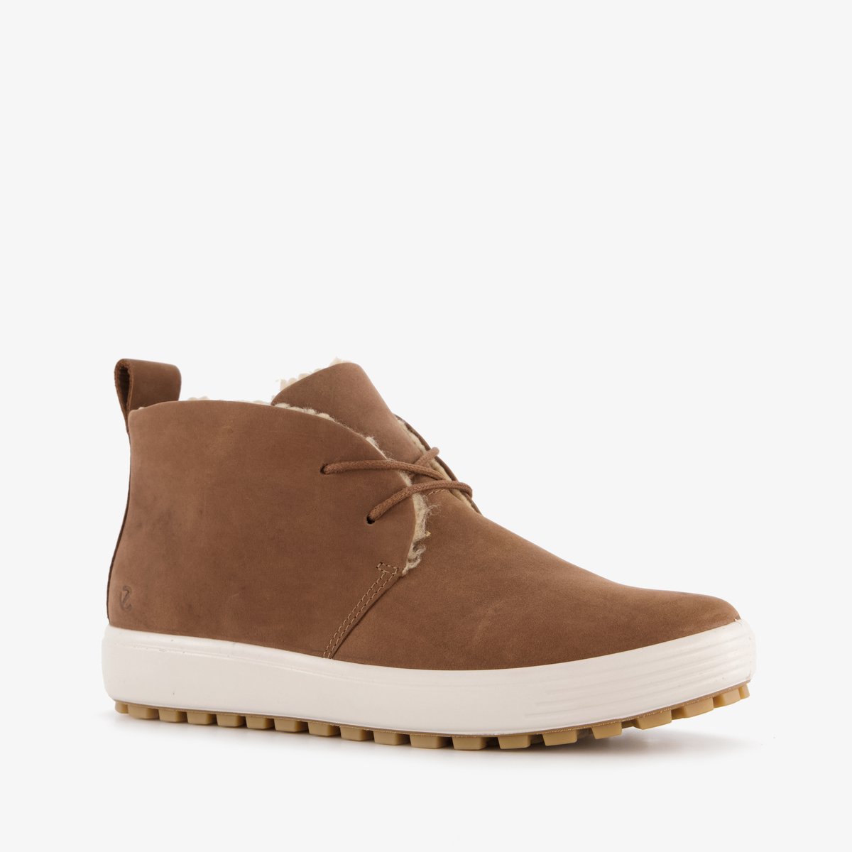 ECCO Soft 7 Tred leren dames veterschoenen camel - Bruin - Uitneembare zool - Maat 40