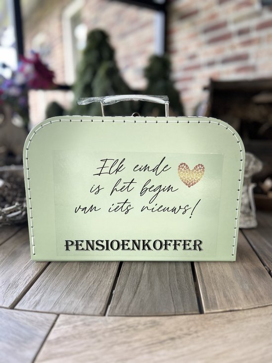 Creaties van Hier - Koffer Groen - Maat S - L25,5xB18xH8,3 cm - Pensioen - Karton — afbeelding 3
