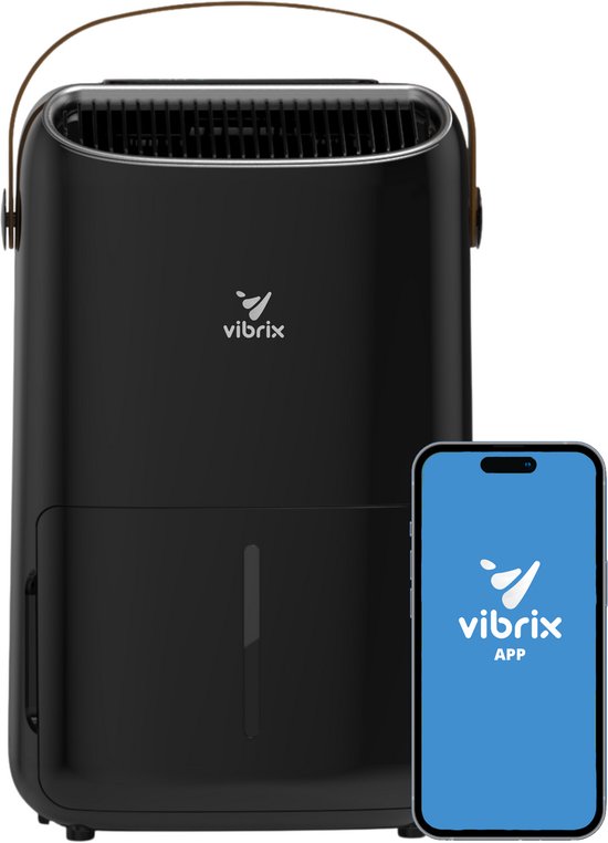 Foto: Vibrix dryflow12 pro luchtontvochtiger luchtreiniger 12l per dag bediening via app ionisator uv licht wasdroogfunctie stil energiezuinig voor badkamer kelder zolder slaapkamer dehumidifier
