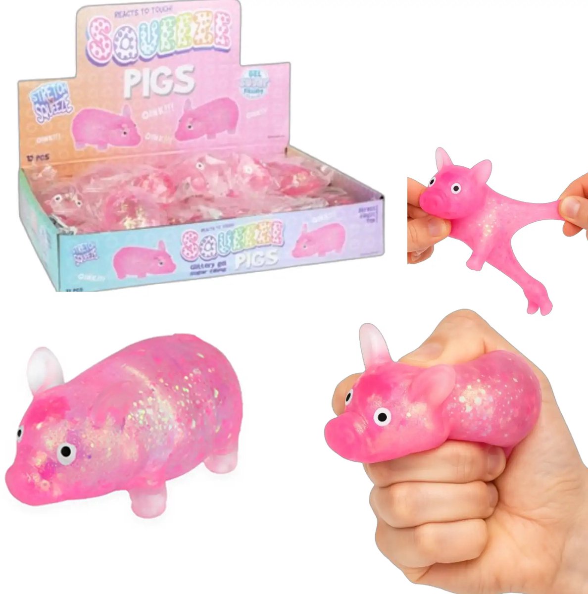 Squishy Varken stressbal - 1 exemplaar - Stressbal voor de hand - Squishy Toys Meisjes - Uitdeelcadeau - Fidget Toys - Voor kinderen