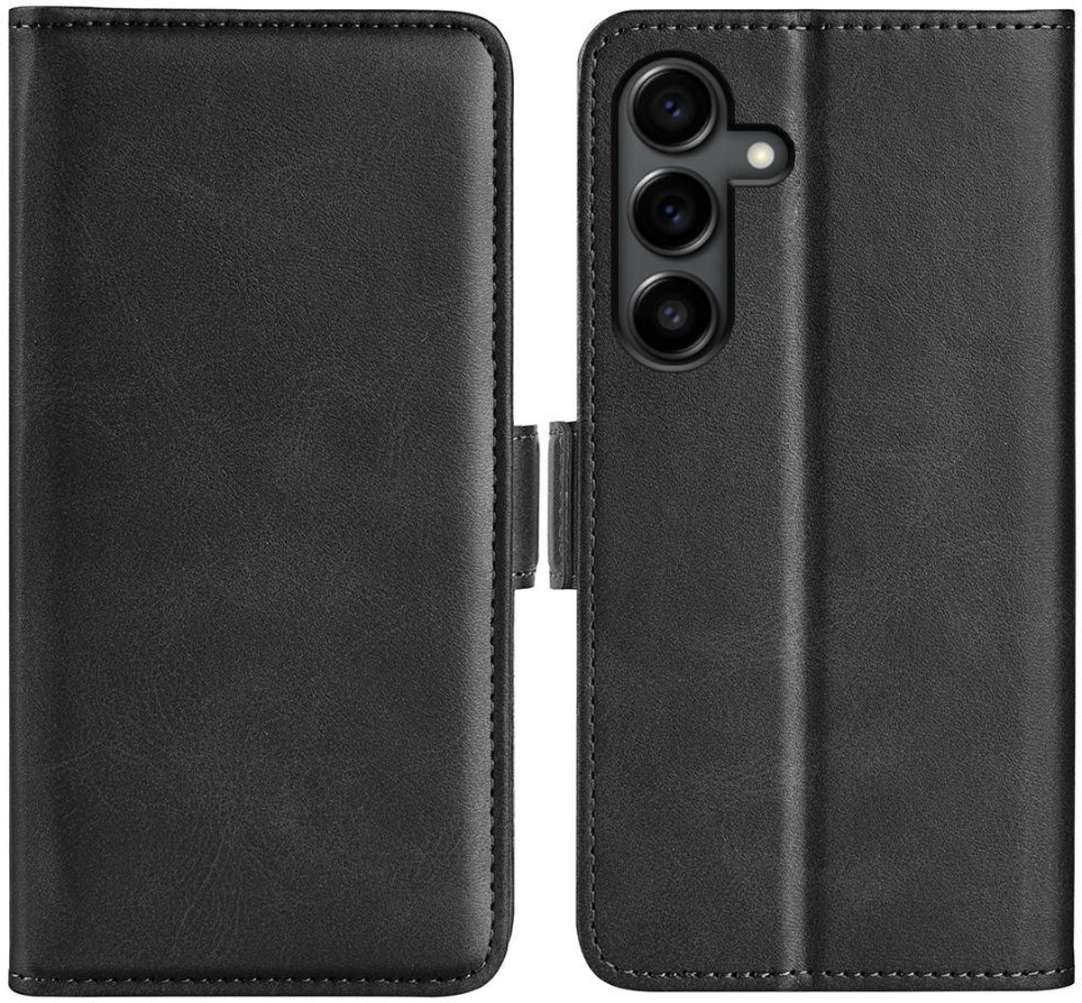 Mobigear Telefoonhoesje geschikt voor Samsung Galaxy S25 FE Hoesje | Mobigear Slim Magnet Bookcase Portemonnee | Pasjeshouder voor 3 Pasjes | Telefoonhoesje voor Pinpas / OV Kaart / Rijbewijs - Zwart