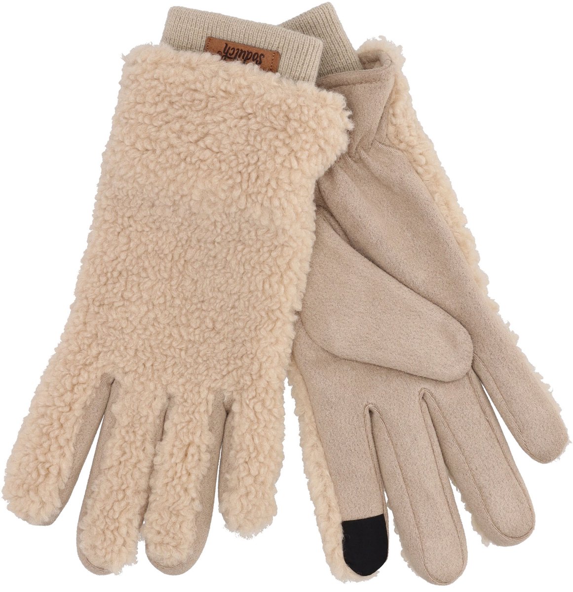 Sodutch Winter Essentials Handschoenen M - Vegan Suede - Touchscreen Functie - Waterafstotend - Fluffy Voering - Taupe