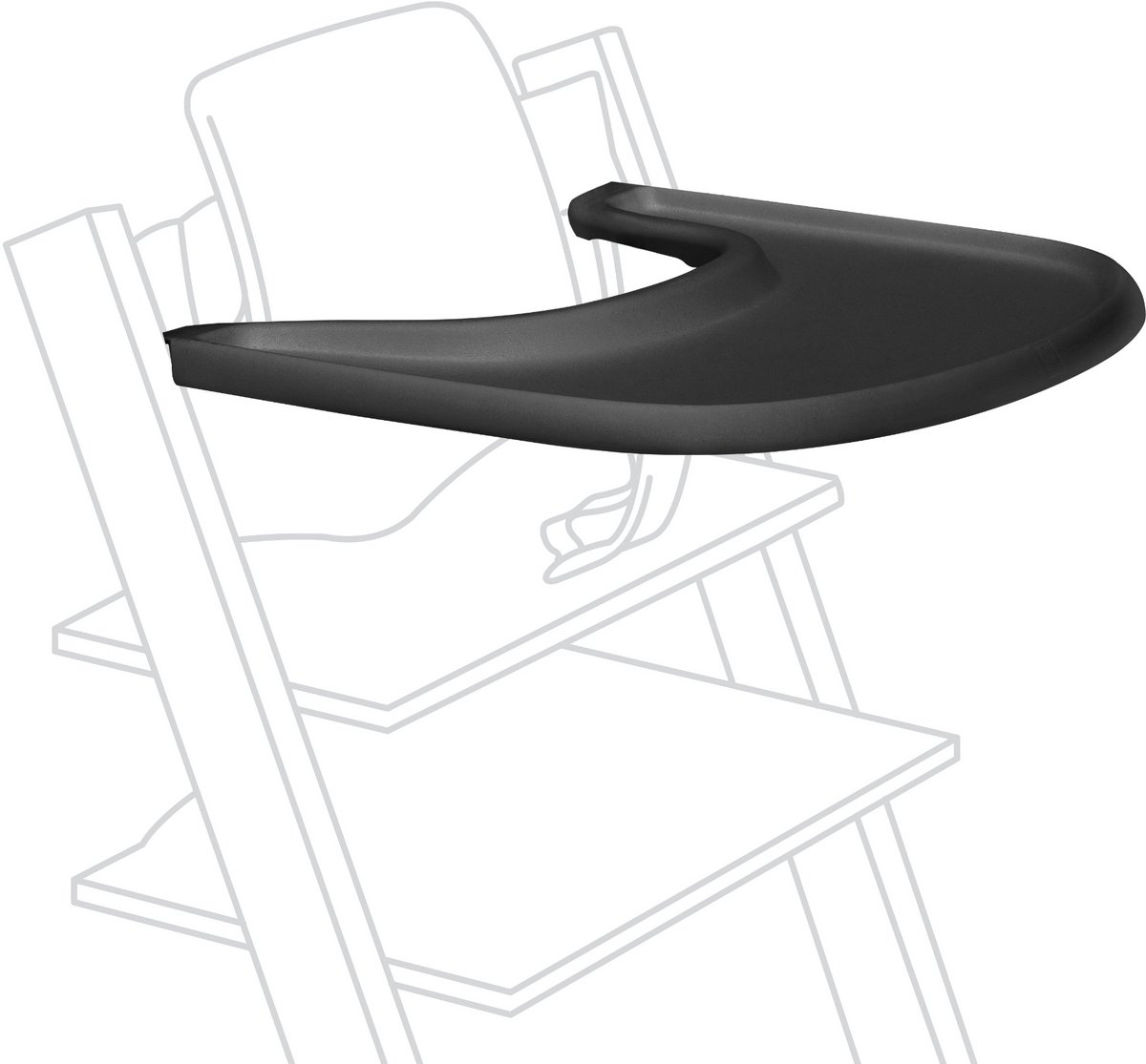 Stokke Dienblad, Zwart - Past bij babyset Tripp Trapp - Handig om te gebruiken en schoon te maken - BPA-vrij plastic - Voor peuters van 6-36 maanden