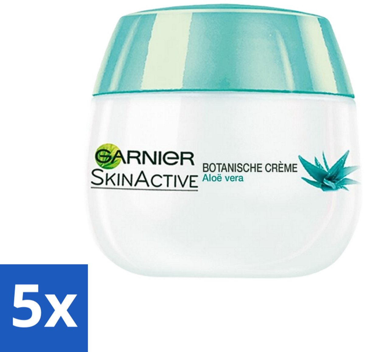 5 x Garnier - SkinActive - Botanische Dagcrème - Aloë Vera - Voor ieder Huidtype - 50 ml - Aloë Vera Crème - Dagcrème - Huidverzorging - Hydratatie - Natuurlijke Crème
