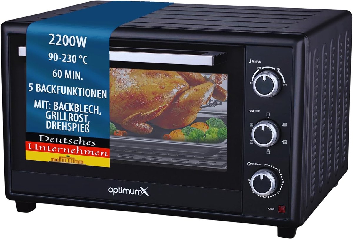 XXL Minibakoven 60 Liter met Convectie en Draaispies