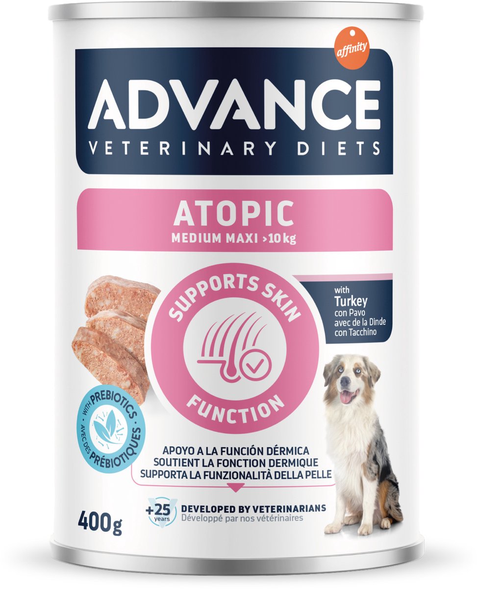 Advance Hondenvoer Advance Veterinary Diet - Atopic Gevoelige Huid - Kalkoen en Rijst 6x400g