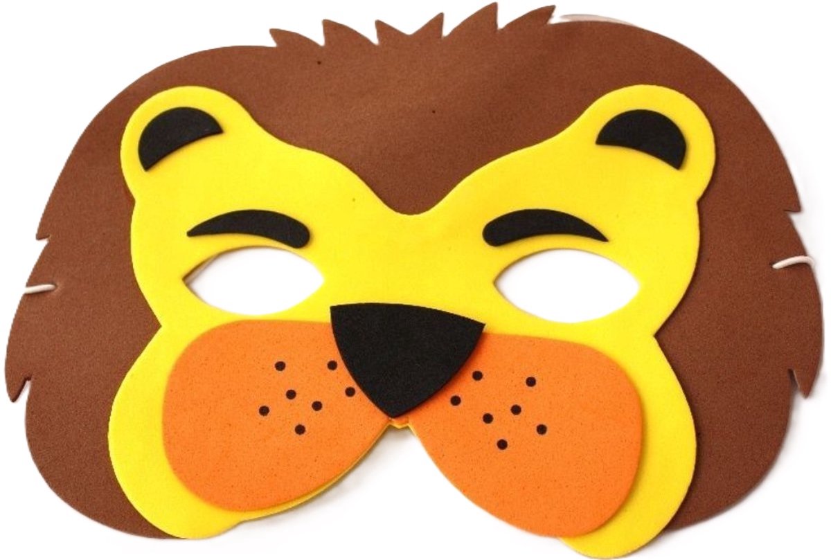 Foammasker | Wilde Dieren Masker | Giraffe | Leeuw | Aap | Panda | 4 Dieren Maskers