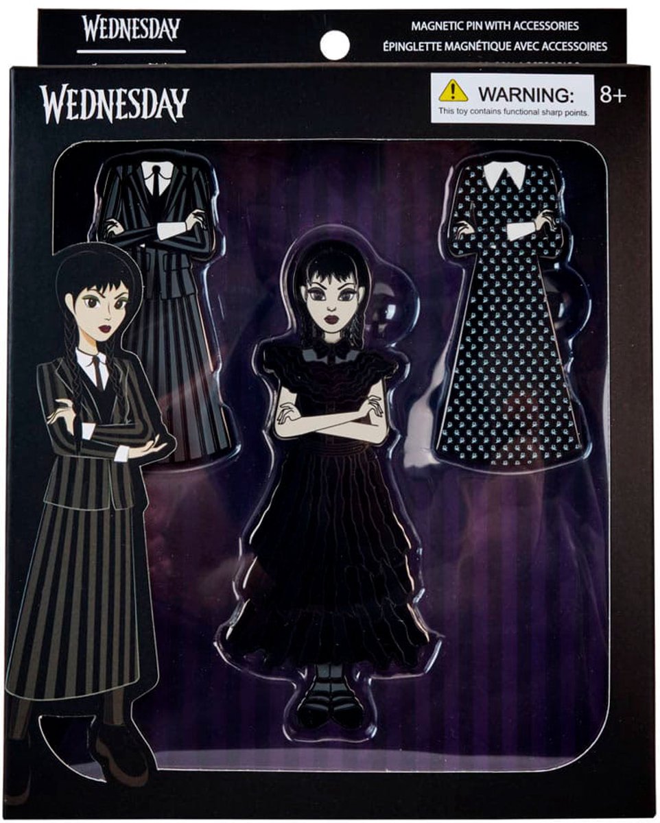 Loungefly Wednesday by Loungefly Enamel Pins 4-Set Wednesday Addams Paper Doll 3 cm Pins & Brooches