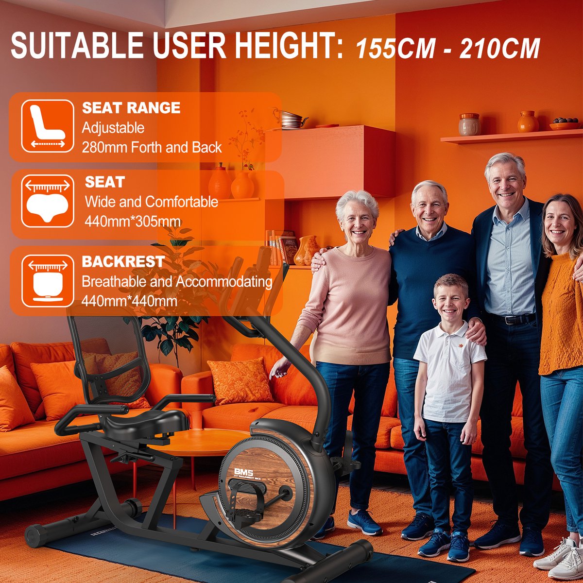 MettleMatic Ligergometer - Ligfiets Hometrainer 150 kg - afbeelding 3