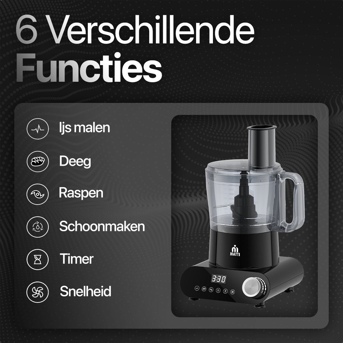 MATTI® 5-in-1 Foodprocessor - 1500W thumbnail 5