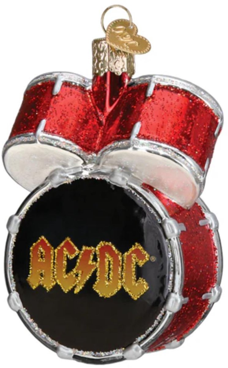 Glazen Kerstbal AC/DC Drumstel – Old World Christmas – 10 cm