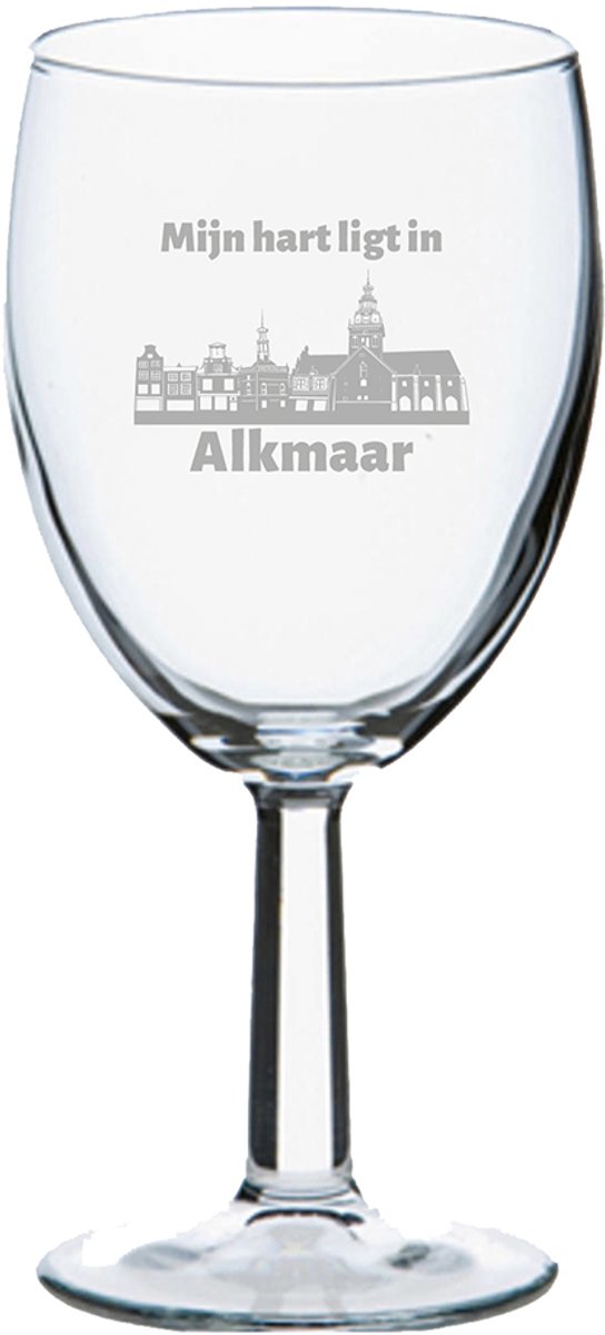 Gegraveerde wijnglas 24,5cl Alkmaar