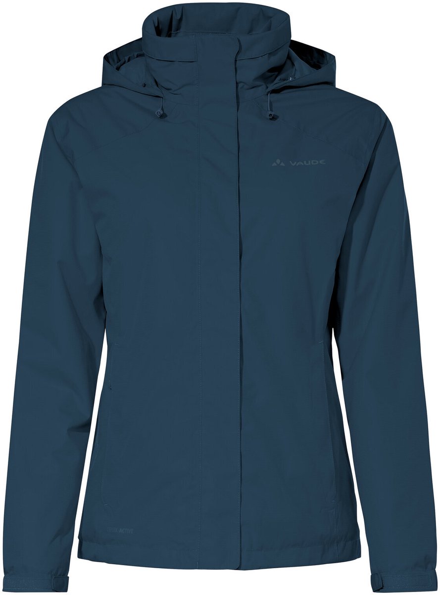 VAUDE Women’s Escape Bike Warm Jacket Jas Regenjas fietskleding met kap Hardshell Jas Regenjas waterdicht Dames Fietsjack Dark Sea