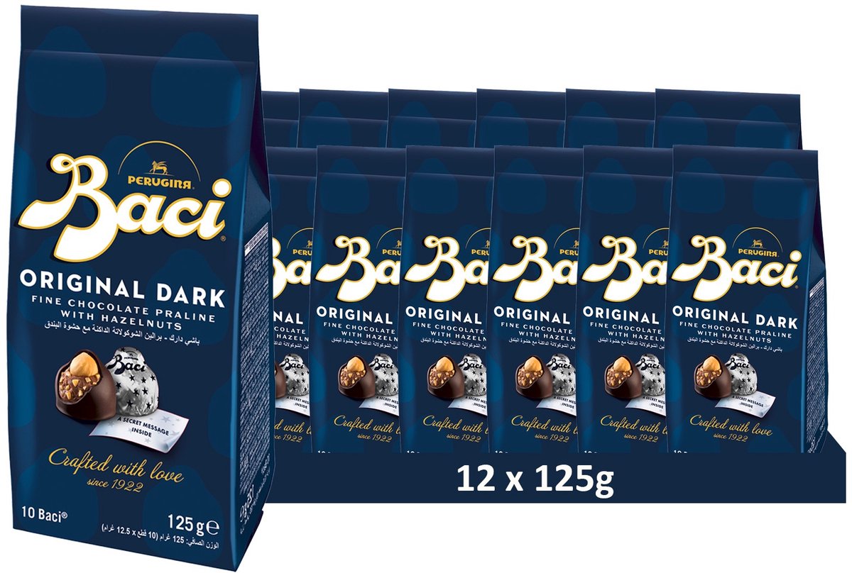 Baci Perugina pralines met pure chocolade en hazelnootvulling (12 x 125 g)