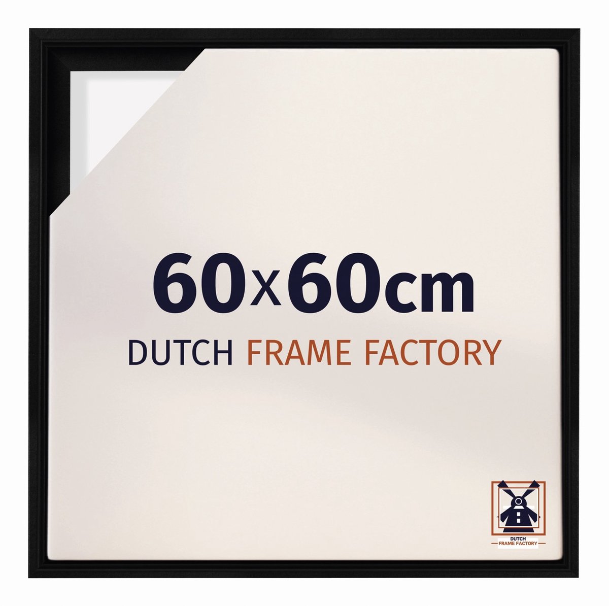 Dutch Frame Factory Baklijst 60x60 cm - Zwart Mat - Geschikt voor Canvasdoek - MDF Baklijst Lausanne
