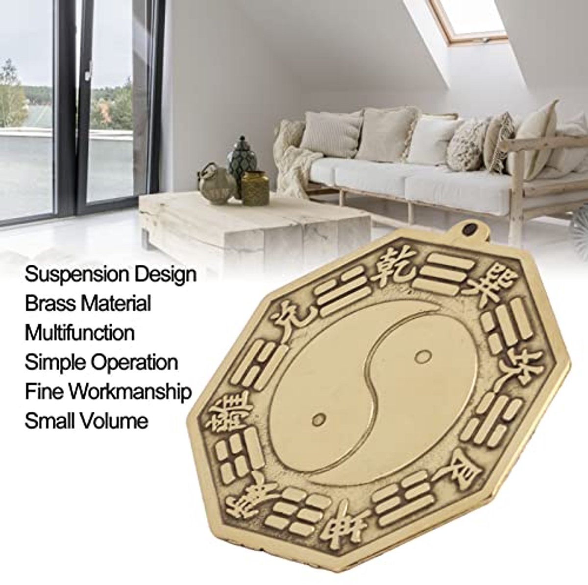 Feng Shui Spiegel, 3 inch Chinese Bagua Messing Spiegel Weg Boze Geesten voor Decoratie Ornamenten