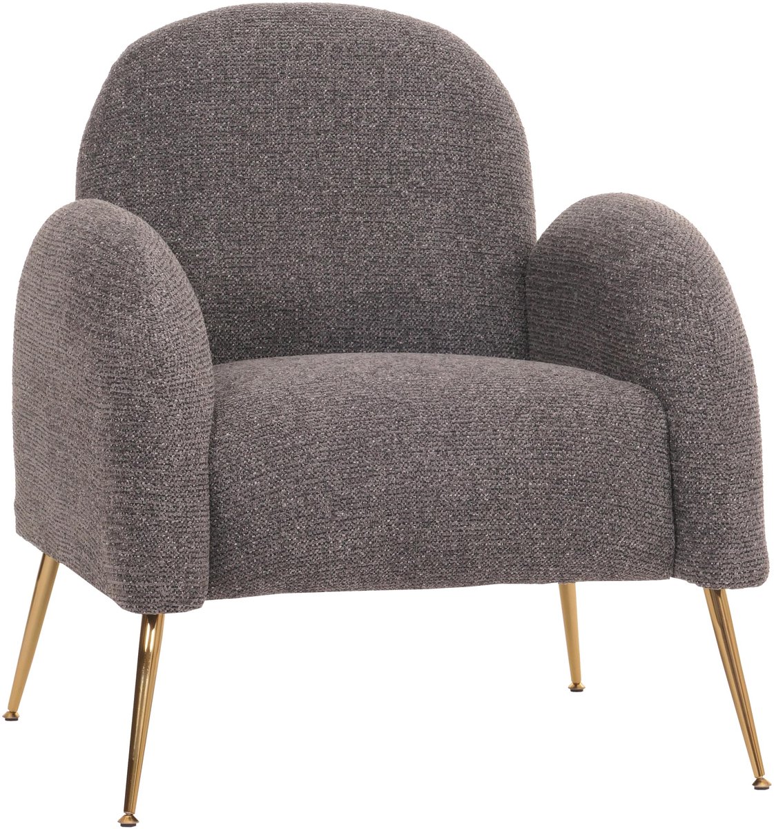 MCW Loungestoel MCW-N69, cocktailstoel fauteuil, retro nosa ophanging stof/textiel chenille MVG-gecertificeerd ~ donkergrijs