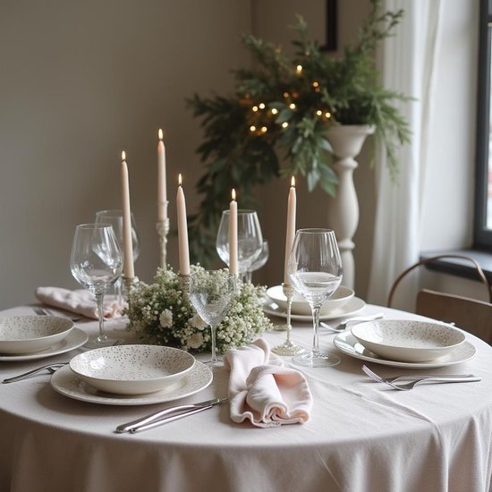 Nappe damassée ivoire 200 ronde (Qualité hôtelière: 250 gr / m2) - 100% coton