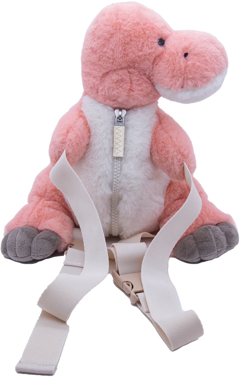 Cute since 1999 - Dinosauruspark - Roze Dinosaurus rugzak - Boekentas kleuter - Zachte rugtas meisjes en jongens - 37 cm