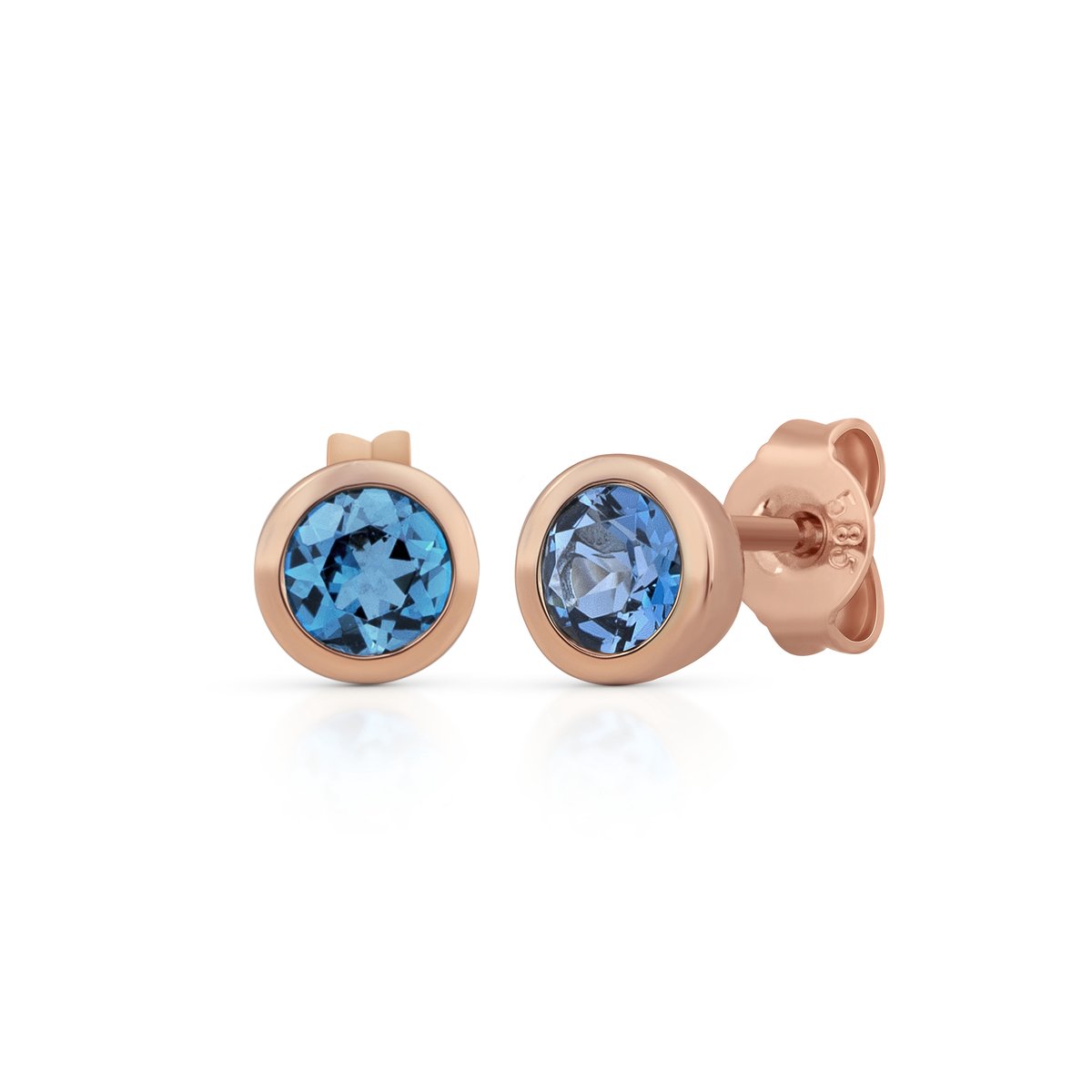 Orolino Ohrringe Gold 585 rosé mit 2x Blautopas (beh.)