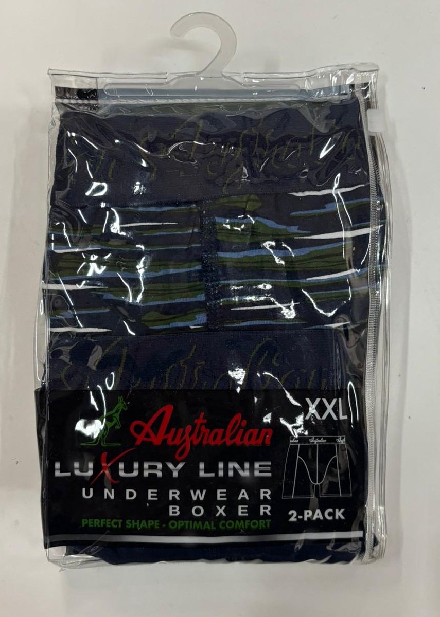 2 stuks Australian Boxershort- Blauw Echo - XXL