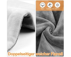 AlphaBright Elektrische Warmtedeken -Bovendeken - Knuffeldeken met 6 Warmtestanden en 9 tijdstanden - 180 x 130cm -1 Persoons -Energie Zuinig -Fleece -Grijs