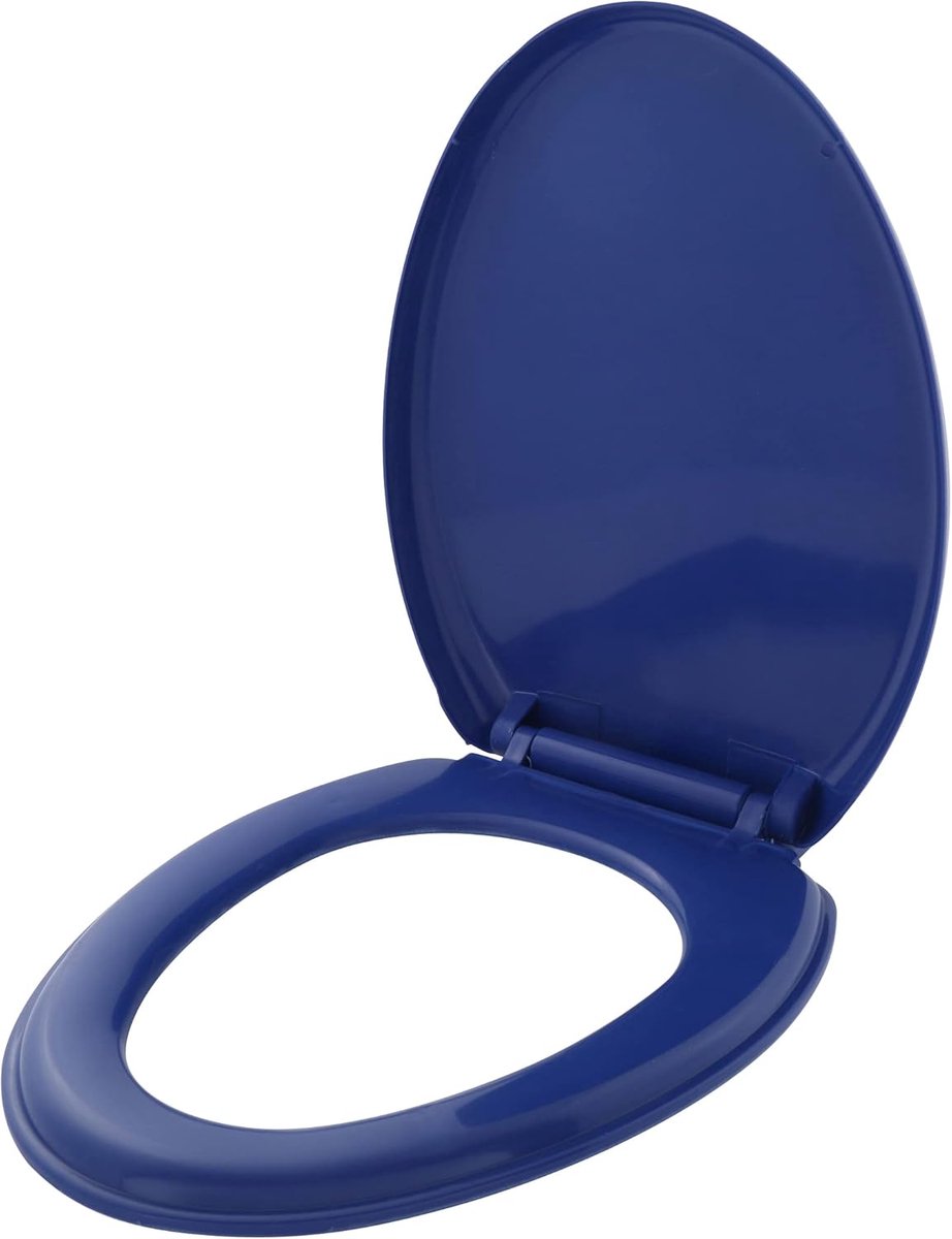 Toiletbril met deksel-blauw-kunststof-Universele maat. WC bril