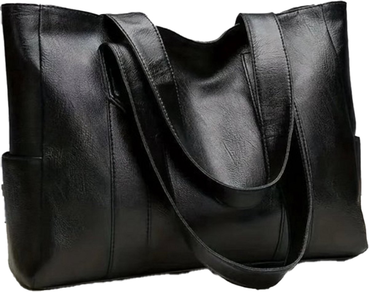 Vintage Draagtas Grote Capaciteit | Retro Vegan Schoudertas voor Dames | Casual Handtas voor Woon-werkverkeer | Duurzaam & Stijlvol | Vegan Lederen Handtas | Ruime Dames Schoudertas | Modieuze Handtas voor Dames