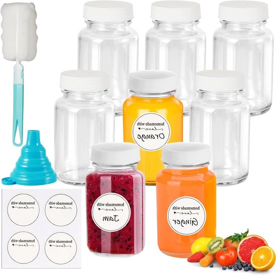8 paquets de bouteilles en plastique transparent pour le miel