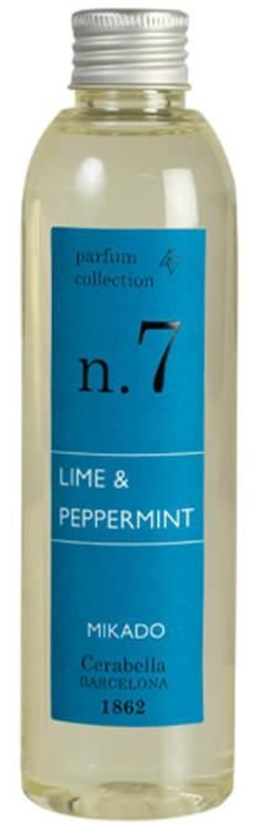 Cerabella Diffuser Navulling N.7 – Lime & Peppermint – 200 ml – Navulflacon huisparfum