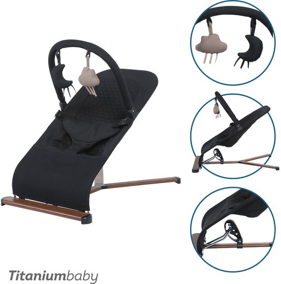 Titaniumbaby Wipstoel SOLID Suzy Lush Black inclusief speelboog