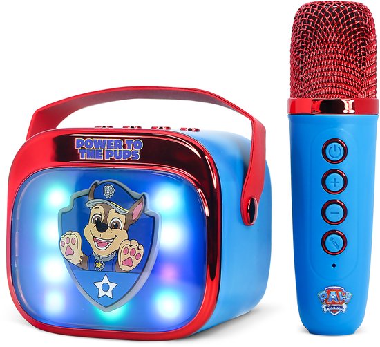 Paw Patrol - karaoke set - bluetooth speaker met draadloze microfoon - met LED verlichting (PopSing)