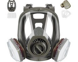 Volledig Beschermend Masker - Adembeschermingsmasker - Herbruikbaar - Gasmasker - met Actieve Koolfilter om te Schilderen - Beschermt Tegen Gas, Verf, Stof, Chemicaliën