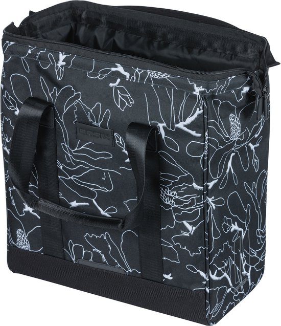 Basil Grand Flower Fietsshopper - enkele fietstas - 23 Liter - Zwart van Basil — afbeelding 3