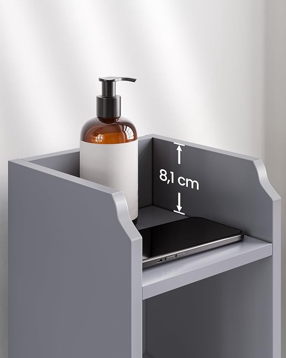 Hoppa! - Toiletkast Badkamermeubel - Slanke badkamerplank Verstelbare planken