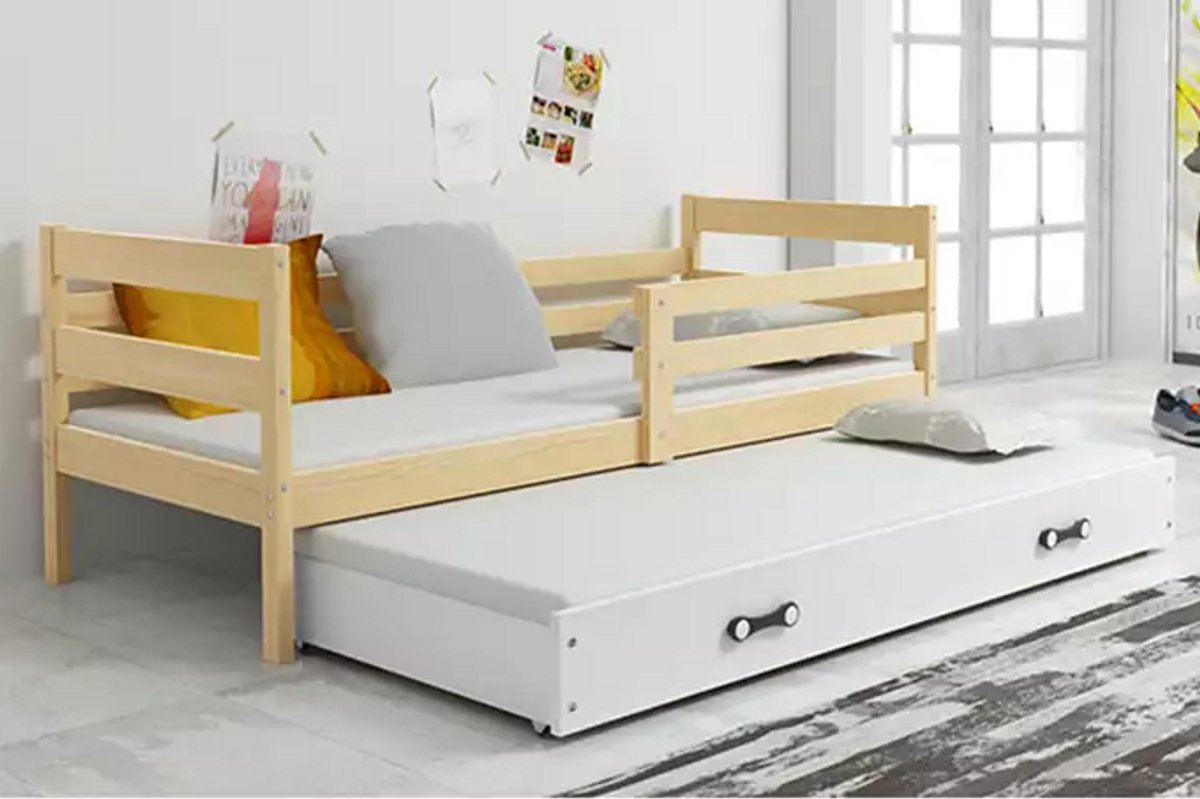 BMS - Jeugdbed - 90x200 cm - Pine/Wit - Inclusief Matras en Lade