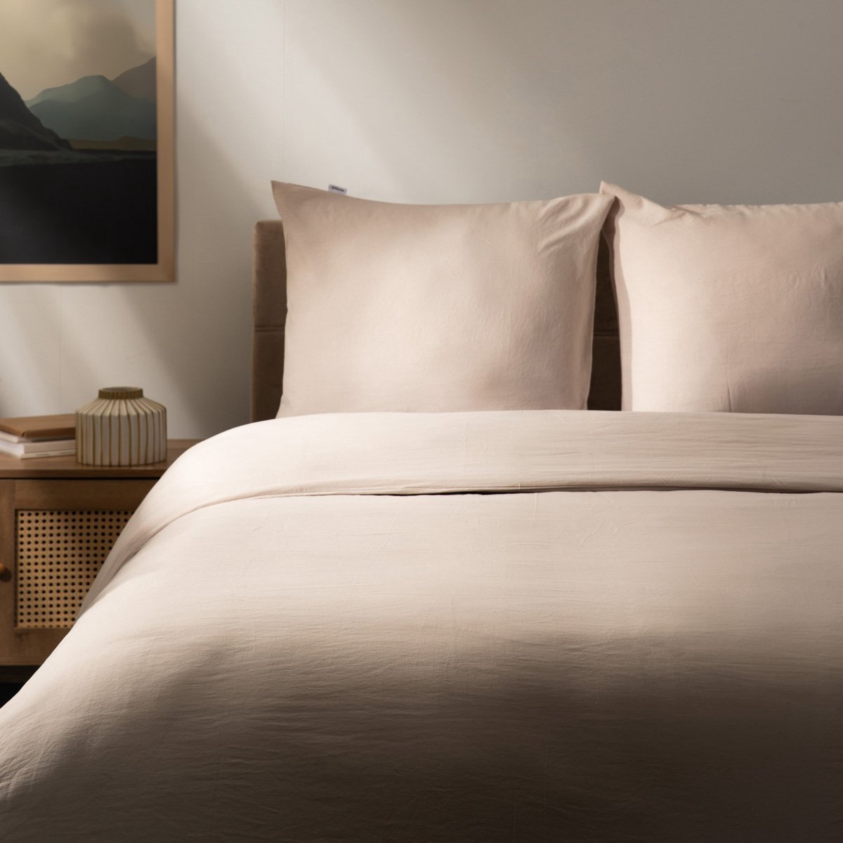 HOMLA - Beddengoed - MAISY - Microvezel Beige - 220x200 + 2x50x60 cm