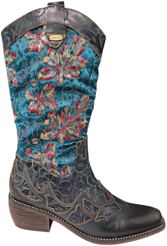 Laura Vita Ercwinao 19 Blue Cowboy Laarzen Dames - Blauw - 38