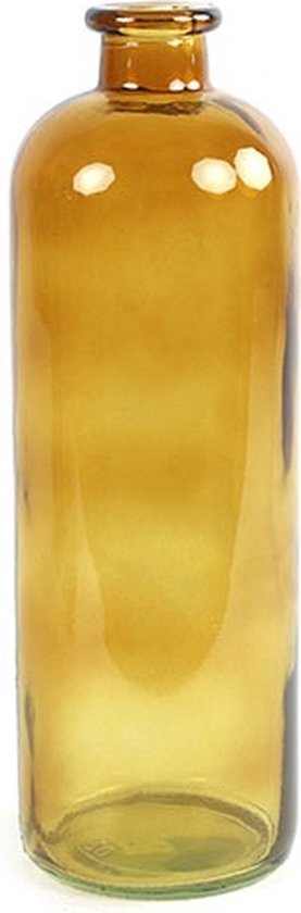 Bouteille décorative Egan | Verre | Jaune ocre | 10x33cm