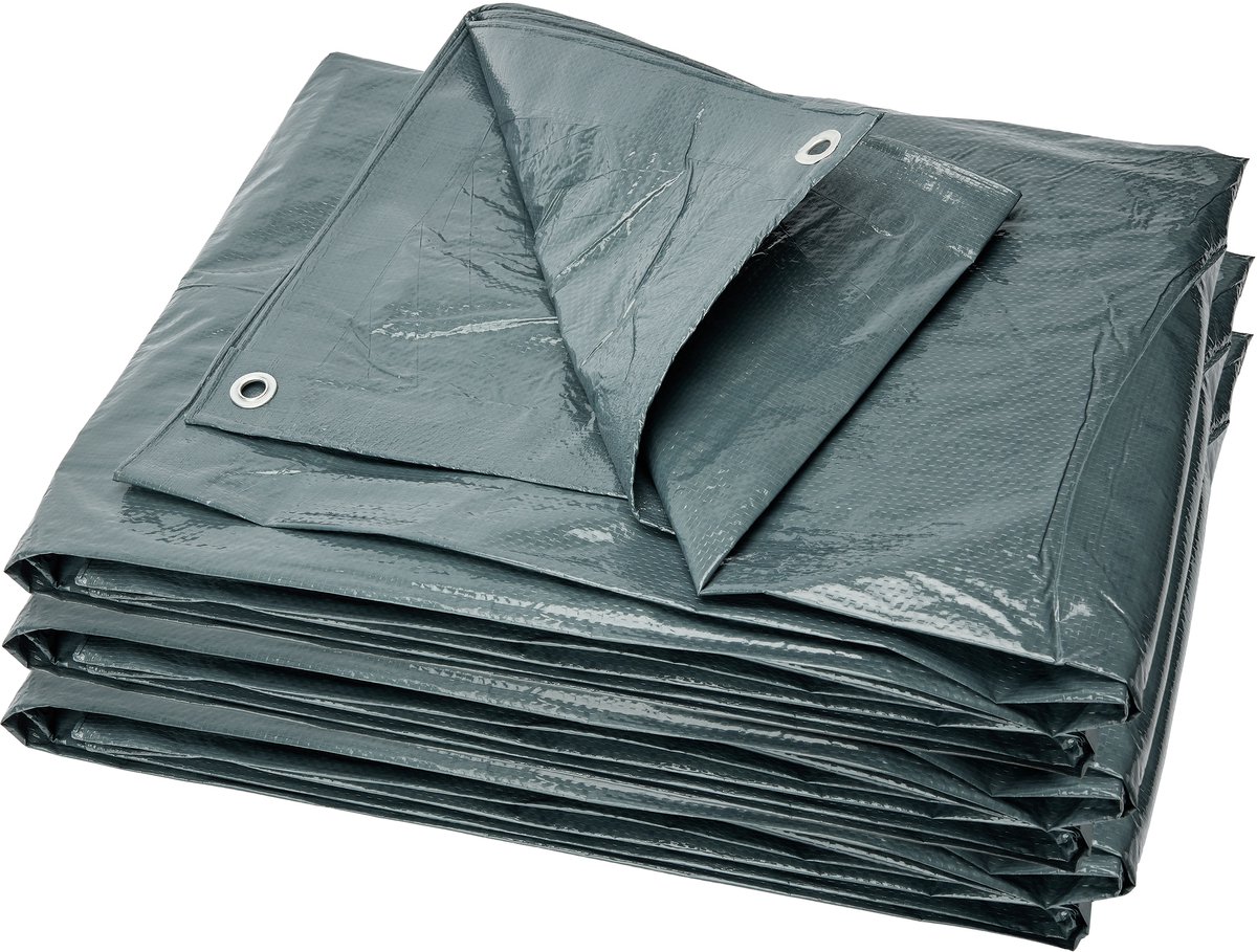 Garronda afdekzeil – 12x15 m Grijs (120 g/m²) – waterdicht zeil, met ogen – UV-bestendig, scheurbestendig, schimmelbestendig – PE geweven zeil voor tuinmeubelen, auto, hout – GD-0162, grijs