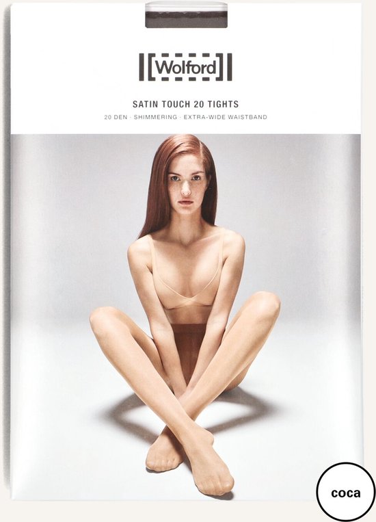 WOLFORD Bas Satin Touch 20 pour femme - Marron - Taille L