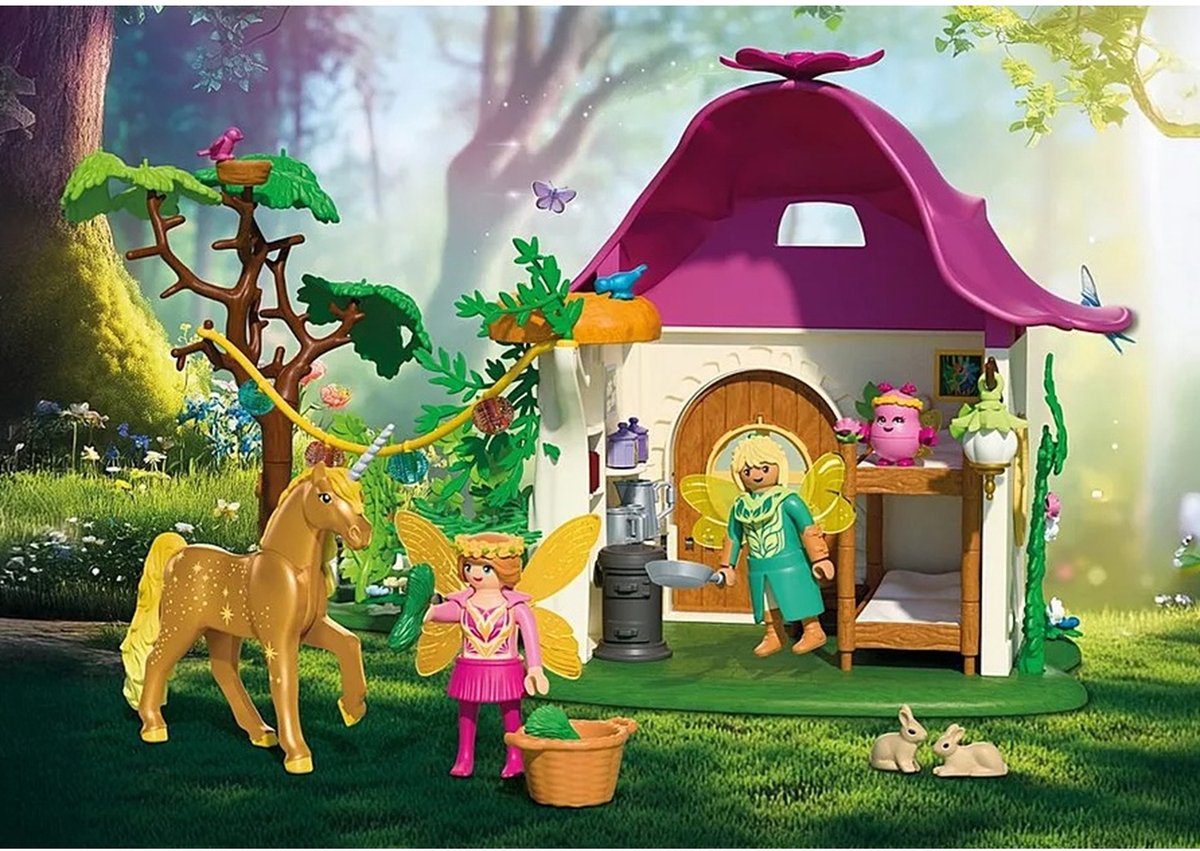 PLAYMOBIL Magische Eenhoorns - Feeënhuis met gouden eenhoorn en stal - Met oplichtende slinger voor magische nachten - 71838 — afbeelding 7