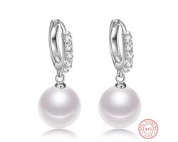 Borasi Parel Oorbellen Zilver | Zirkonia | 925 Sterling Zilver | Dames Sieraden | Oorbellen | Parelmoer |