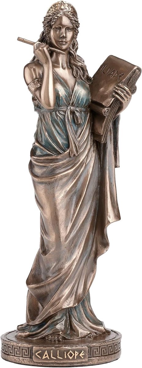 Veronese Design Beeld/figuur - Calliope Muze van het Epos en de Filosofie - (hxbxd) ca. 23cm x 9cm x 8cm