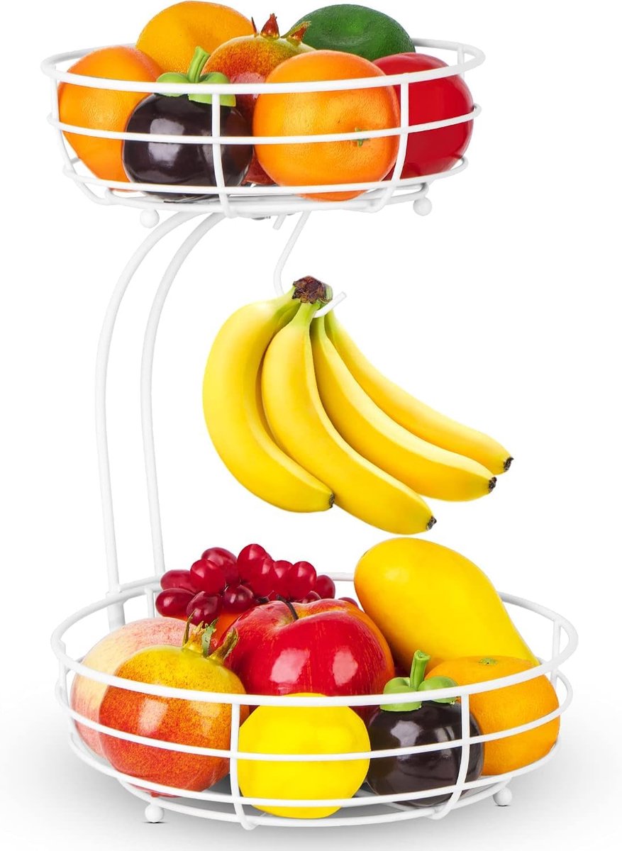 Afneembare fruitschaal met bananenhaak - multifunctioneel - 1 stuk - metaal