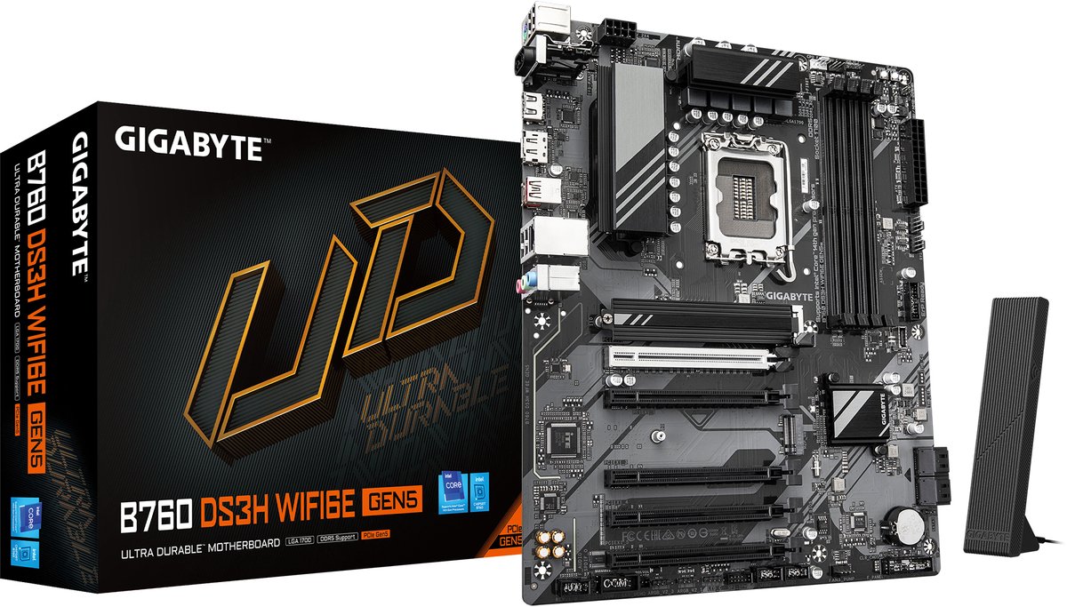 GIGABYTE B760 DS3H WIFI6E GEN5 moederbord