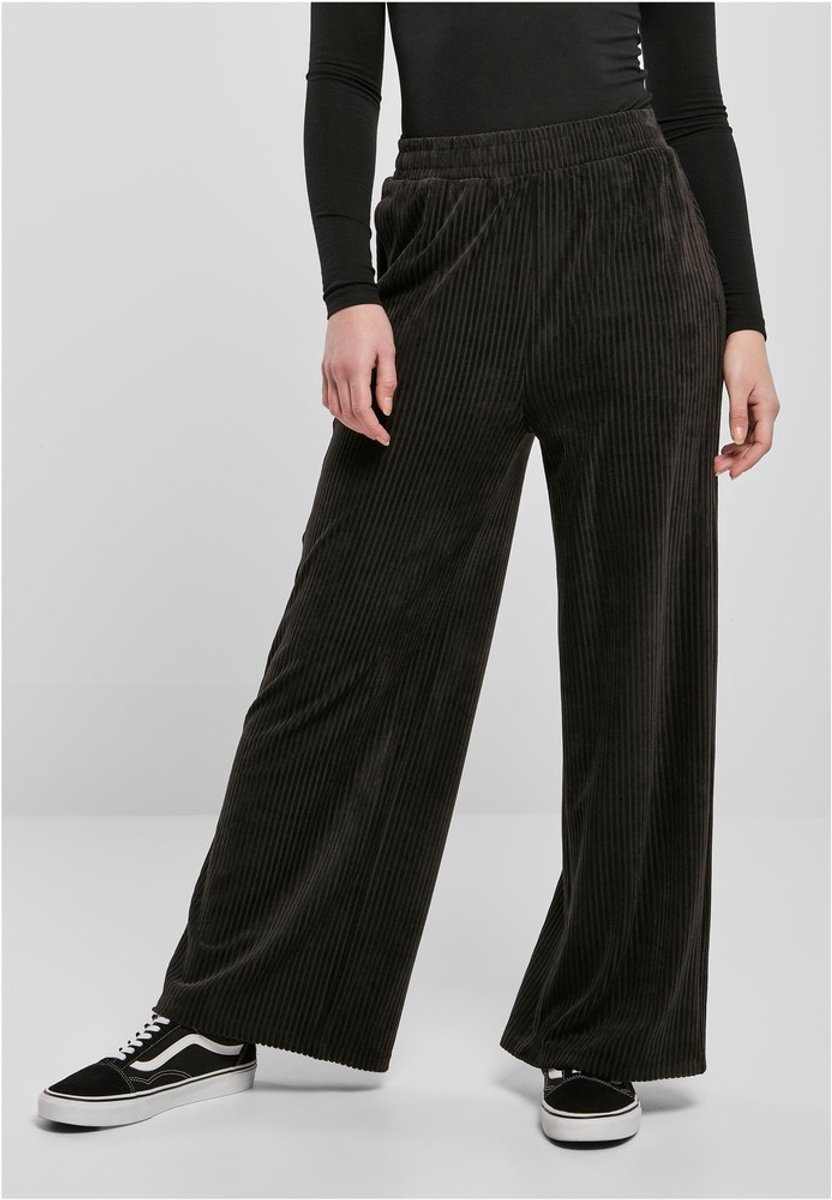 Urban Classics Velvet Rib Straight Wijde broek M Zwart
